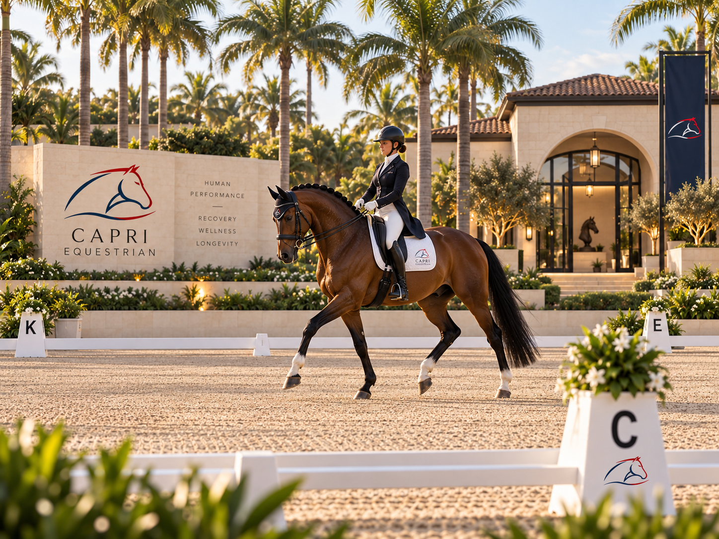 Concept rendering &mdash; full-size dressage arena