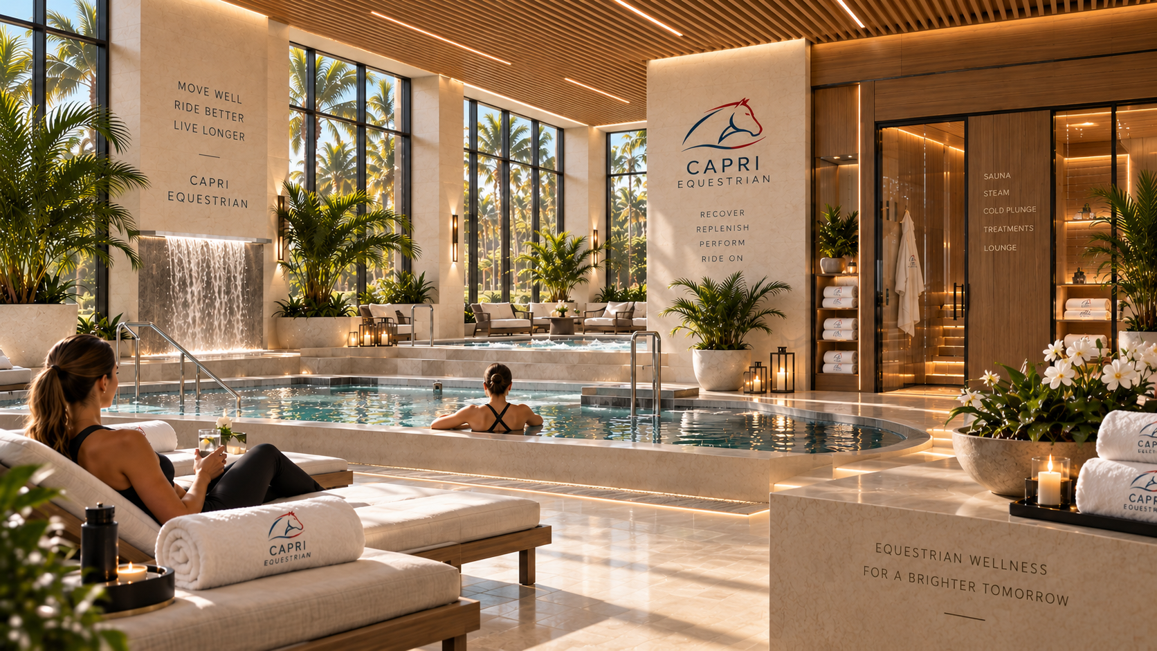 Concept rendering &mdash; rider spa: pool, sauna, steam and cold plunge